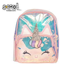 Ghiozdan gradinita transparent UNICORN, 24x30x11 cm - S-COOL