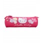 Penar etui, tubular, imprimeu roz Hello Kitty, inchis cu fermoar