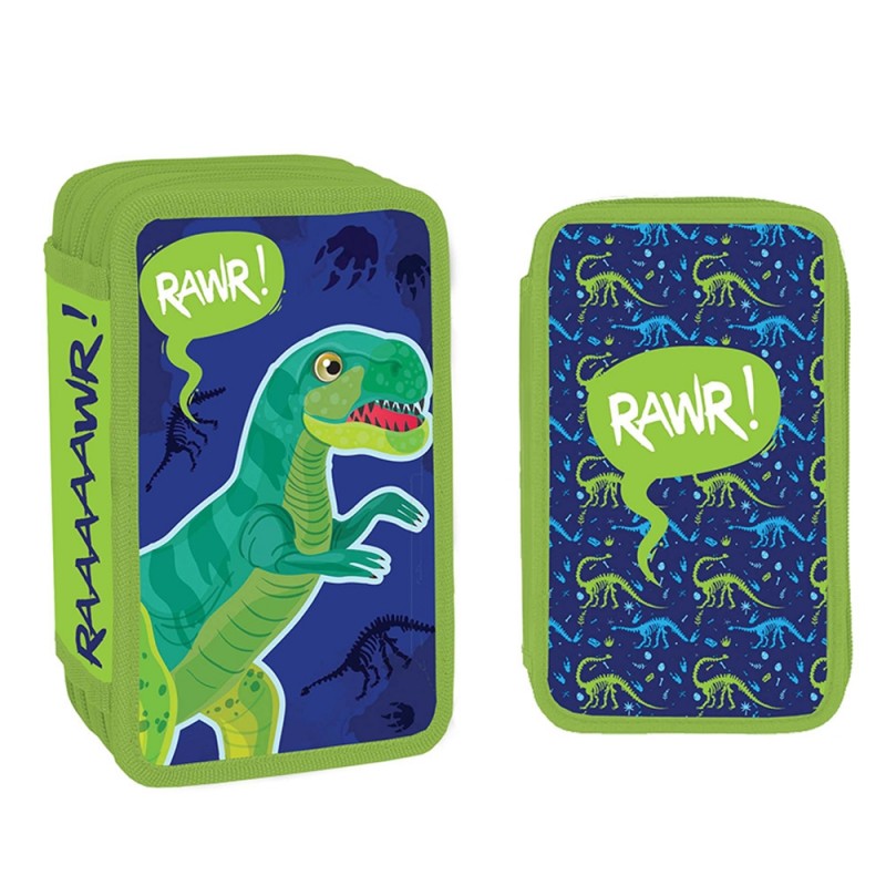 Penar lumea dinozaurilor, 39 de piese, 3 compartimente cu fermoar, 20 x 14 x 6.5 cm