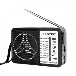 Radio sensibilitate ridicata, 4 benzi, 4 Ohmi, 3V, antena, ABS, Leotec