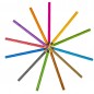 Creioane color jumbo, model cu dungi, mina moale 5 mm, corp gros, set 12 culori