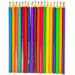 Creioane color hexagonale, varfuri rezistente, ambalaj colorat, set 18 bucati