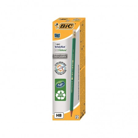 Creion HB + radiera Eco Evolution 655 12|cutie - BIC