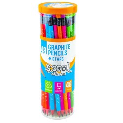 Creion grafit HB, cu radiera,  Shining Star, 48 buc/cutie - S-COOL