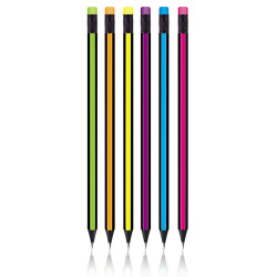 Creion grafit HB, cu radiera, hexagonal/lemn negru, 48 buc/cutie - S-COOL