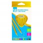 Set 14 creioane colorate, corp auriu, terminatii colorate, mina 3 mm, forma triunghiulara