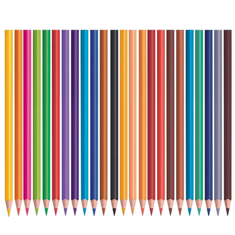 Creioane colorate, forma triunghiulara, mina 3 mm, 24 culori intense