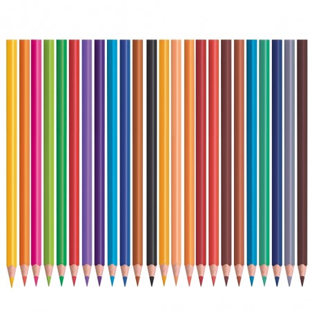 Set 24 creioane intens colorate, mina rezistenta la rupere, lungime creion 175 mm