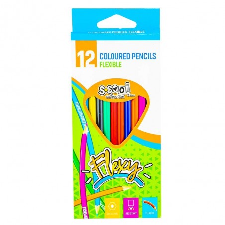 Creioane color, flexibile, 12 culori/set - S-COOL