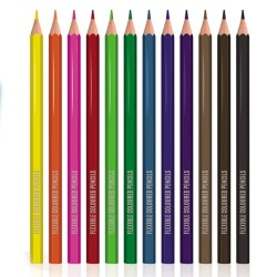 Set 12 creioane colorate, flexibile, grosime mina 4 mm, forma hexagonala
