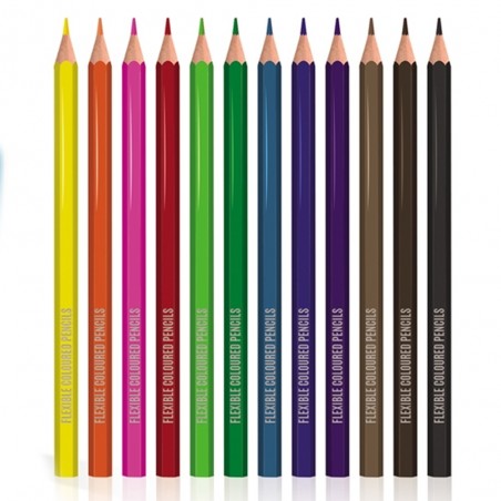 Set 12 creioane colorate, flexibile, grosime mina 4 mm, forma hexagonala