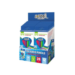 Creioane color, antibacteriale, 12 cul/set - S-COOL