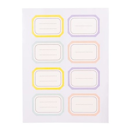 Etichete scolare autoadezive, 2.2x3.3 cm, set 48 bucati diverse culori