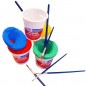 Pahar pictura, cu capac suport pensula, material plastic, 175 ml Pahar pictura, cu capac suport pensula, material plastic, 175 ml