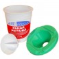 Pahar pictura, cu capac suport pensula, material plastic, 175 ml