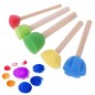 Set 5 pensule cu burete pentru pictura, diferite forme si culori, 8 cm