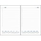Agenda format A5, 192 pagini nedatate, semn de carte, coperta buretata, gri Agenda format A5, 192 pagini nedatate, semn de carte, coperta buretata, gri
