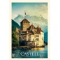 Calendar de perete, model castel, 13 file, spira metalica, 33 x 48 cm