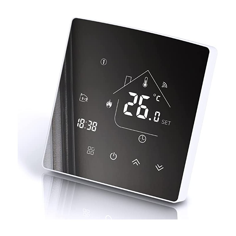Termostat digital Wi-Fi si Bluetooth, programabil, ecran tactil, Android iOS, 7 functii