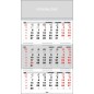 Calendar de perete triptic, personalizabil, 12 file, hartie offset 90 g/mp, gri, 33 x 48 cm