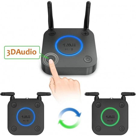 Receptor audio Bluetooth 5.0, Hi-Fi 3D Surround, raza lunga, AUX 3.5 mm, aptX HD si aptX-LL