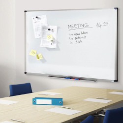 Tabla magnetica cu rama din aluminiu, suprafata lacuita, dimensiuni 60x90 cm