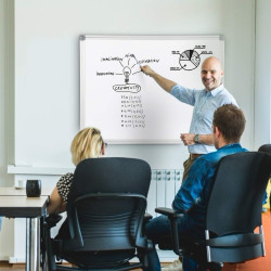 Tabla magnetica cu rama din aluminiu, suprafata lacuita, dimensiuni 60x90 cm