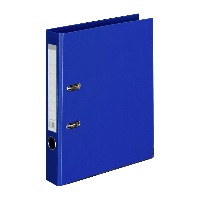 Biblioraft arhivare, format A4, cotor 5 cm, bordura metalica, albastru