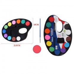 Acuarele 12 culori, pensula inclusa, paleta 15 x 21.5 cm