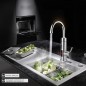 Robinet electric 3000W, afisaj LED temperatura apa, inox, 220V, rotire 360 grade