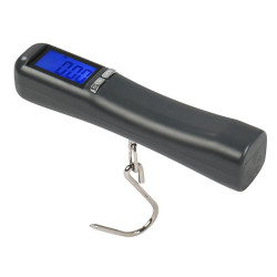 Cantar electronic portabil, sarcina maxima: 40 kg, afisaj LCD, functie hold, functie tara, 14 x 3 cm, negru