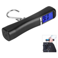 Cantar electronic portabil, sarcina maxima: 40 kg, afisaj LCD, functie hold, functie tara, 14 x 3 cm, negru