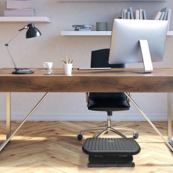 Suport ergonomic pentru picioare, suprafata antiderapanta, inaltime reglabila, negru