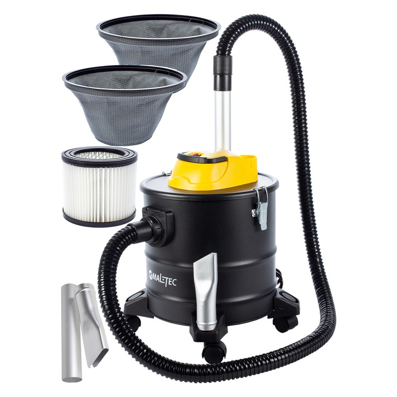 Aspirator cenusa Maltec 1800W, incuietoare rezervor, 18L, 50 Hz, 230V, 41 x 29 cm, negru