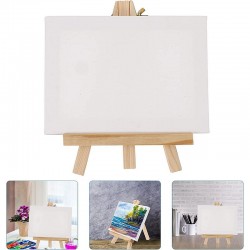 Sevalet cu canvas pictura, panza bumbac, cadru lemn, 25x25 cm