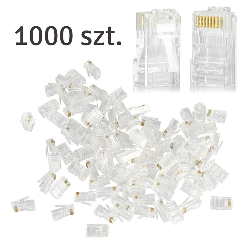 Set mufe cabluri retea, 1000buc, pini placati cu aur, plastic