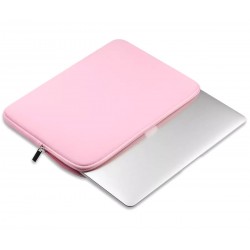 Geanta laptop 17inch, fermoar inchidere, neopren, 42 x 30 x 1,5cm, roz