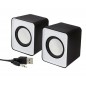 Mini boxe stereo 2.0, 6W, 30Hz - 20Khz, 4Ω, 80dB, 182g, 7 x 6 x 4,5cm, negru/alb Mini boxe stereo 2.0, 6W, 30Hz - 20Khz, 4Ω, 80dB, 182g, 7 x 6 x 4,5cm, negru/alb