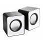 Mini boxe stereo 2.0, 6W, 30Hz - 20Khz, 4Ω, 80dB, 182g, 7 x 6 x 4,5cm, negru/alb Mini boxe stereo 2.0, 6W, 30Hz - 20Khz, 4Ω, 80dB, 182g, 7 x 6 x 4,5cm, negru/alb