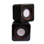 Mini boxe stereo 2.0, 6W, 30Hz - 20Khz, 4Ω, 80dB, 182g, 7,5 x 6 x 5,5cm, negru/rosu Mini boxe stereo 2.0, 6W, 30Hz - 20Khz, 4Ω, 80dB, 182g, 7,5 x 6 x 5,5cm, negru/rosu