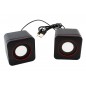 Mini boxe stereo 2.0, 6W, 30Hz - 20Khz, 4Ω, 80dB, 182g, 7,5 x 6 x 5,5cm, negru/rosu Mini boxe stereo 2.0, 6W, 30Hz - 20Khz, 4Ω, 80dB, 182g, 7,5 x 6 x 5,5cm, negru/rosu