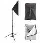 Kit studio foto, inaltime trepied: 78 - 230cm, suport umbrela inclus, E27, 230V, negru