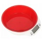 Canatar bucatarie, afisaj LCD, functie tara, indicator suprasarcina, oprire automata, 700ml, 18 x 20 x 5,5cm, alb/rosu