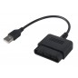 Adaptor pad playstation 2, intrare USB, plastic, negru Adaptor pad playstation 2, intrare USB, plastic, negru