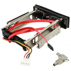 Rack HDD SATA, spatiu montare: 5,25inch, tampoane cauciuc, chei incluse, 331g, 57cm, argintiu/negru