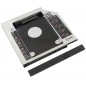 Rack HDD laptop SATA, spatiu montare: 2,5inch, lungime cablu: 18cm, argintiu/negru