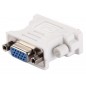 Adaptor VGA tata, mufa DVI:24+1 pini, plastic, alb Adaptor VGA tata, mufa DVI:24+1 pini, plastic, alb