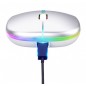 Mouse optic RGB fara fir 1000/1200/1600 DPI, intrare USB, forma ergonomica, 11 x 6 x 2,5cm, alb