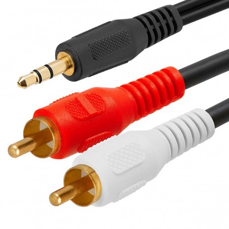 Cablu jack audio universal, player mp3, tv, dvd, consola, lungime cablu: 1,5m, negru