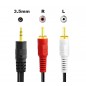 Cablu jack audio universal, player mp3, tv, dvd, consola, lungime cablu: 1,5m, negru